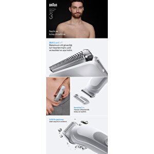 Braun Vücut Tıraş Makinesi Series 3, +2 Aksesuar, Su Geçirmez, Bg3500