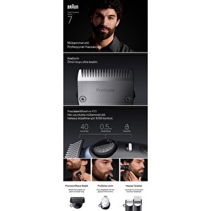 Braun Sakal Düzeltici Series 7, +10 Berber Ekipmanları, 40 Uzunluk, Problade, Bt7540