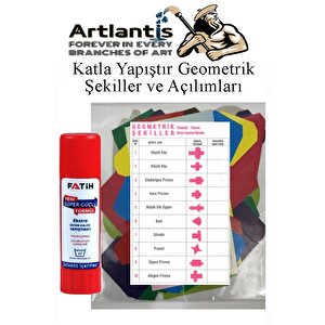 Katla Yapıştır Geometrik Şekiller Açılımları Ve 20 Gr Fatih Stick Yapıştırıcı Geometrik Cisimler Proje Tasarım Okul Sınıf Materyal