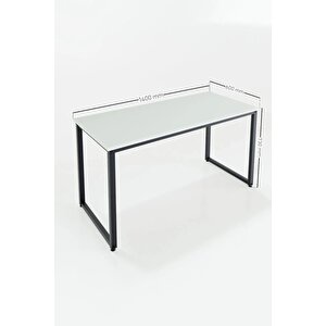 Ms1 Metal Ayaklı Çalışma Masası - 140cm - Beyaz Beyaz