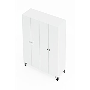 Grm4 Gardırop 4 Kapaklı, Elbise Dolabı, Raflı Dolap