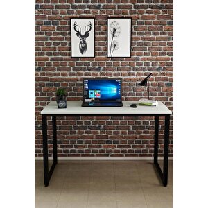 Ms1 Metal Ayaklı Çalışma Masası - 120cm - Beyaz Beyaz