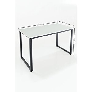 Ms1 Metal Ayaklı Çalışma Masası - 120cm - Beyaz Beyaz