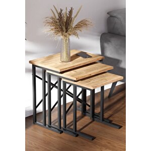 Zg2 Metal Ayaklı Zigon Sehpa - Çam Çam