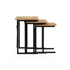 Zg2 Metal Ayaklı Zigon Sehpa - Çam
