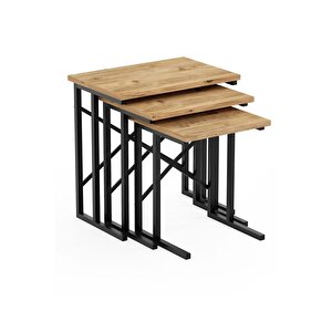 Zg2 Metal Ayaklı Zigon Sehpa - Çam