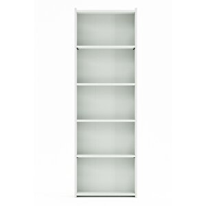 Kts2 Modern 5 Raflı Kitaplık - 60x180cm - Beyaz