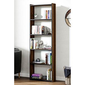Kts2 Modern 5 Raflı Kitaplık - 60x180cm - Ceviz Ceviz