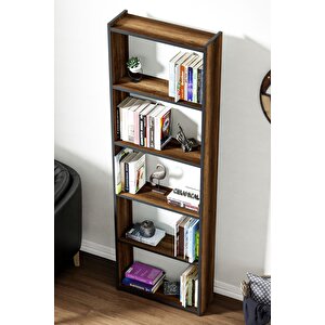 Kts2 Modern 5 Raflı Kitaplık - 60x180cm - Ceviz Ceviz