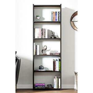 Kts2 Modern 5 Raflı Kitaplık - 60x180cm - Ceviz Ceviz