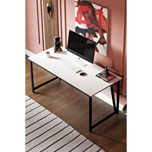 Ms2 Çalışma Masası,ofis Masası - 70x160 Cm - Beyaz Beyaz