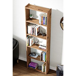 Kts2 Modern 5 Raflı Kitaplık - 60x180cm - Çam Çam