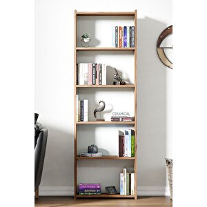 Kts2 Modern 5 Raflı Kitaplık - 60x180cm - Çam Çam