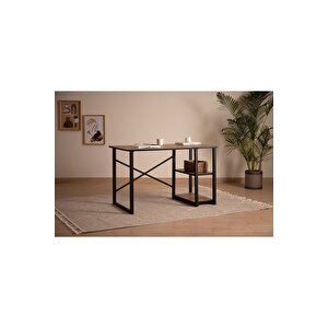Msr Raflı Çalışma Masası - 60x120cm - Ceviz Ceviz
