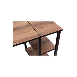 Msr Raflı Çalışma Masası - 60x120cm - Ceviz
