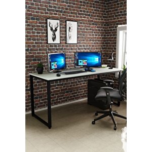 Ms1 Metal Ayaklı Çalışma Masası - 160cm - Beyaz Beyaz