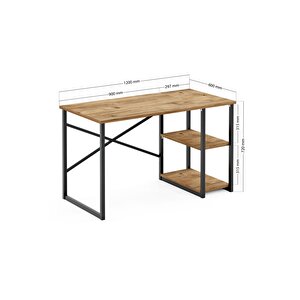 Msr Raflı Çalışma Masası - 60x120cm - Çam