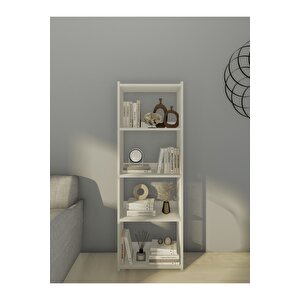 Kts3e Modern 5 Raflı Kitaplık - 54x155cm - Beyaz Beyaz