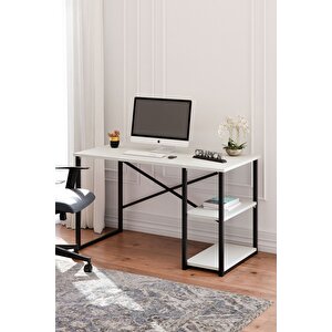 Msr Raflı Çalışma Masası - 60x120cm - Beyaz