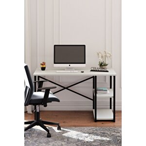 Msr Raflı Çalışma Masası - 60x120cm - Beyaz