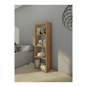 Kts3e Modern 5 Raflı Kitaplık - 54x155cm - Çam Çam
