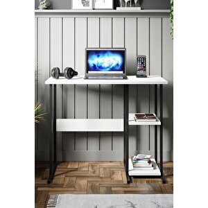Msr2 Metal Ayaklı Bilgisayar Çalışma Masası- Beyaz Beyaz