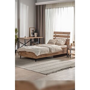 Kr1s Tek Kişilik Ahşap Başlıklı Karyola - 90x190 - Çam