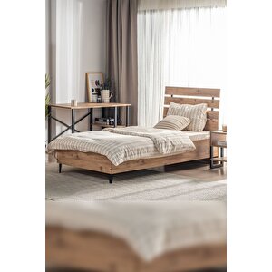 Kr1s Tek Kişilik Ahşap Başlıklı Karyola - 90x190 - Çam