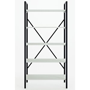 Metal Ayaklı 5 Raflı Kitaplık - 90x180cm - Beyaz