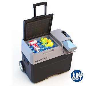 Px40 12/24/220volt 40litre Kompresörlü Tekerlekli Outdoor Oto Buzdolabı (akü Dahil Değildir)