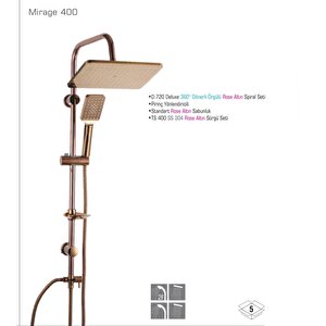 Mirage 400 Rose Tepe Duş Seti D.132.4.r