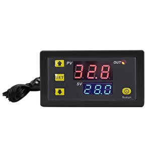 Dijital Sıcaklık Kontrol Termostatı Çift Ekranlı 12v