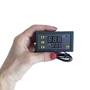 Dijital Sıcaklık Kontrol Termostatı Çift Ekranlı 12v