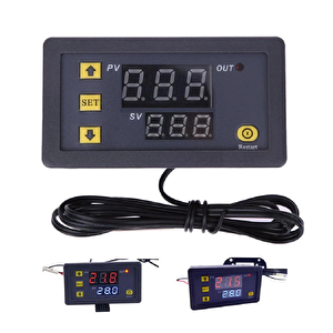 Dijital Sıcaklık Kontrol Termostatı Çift Ekranlı 12v