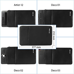 Xp-pen 12 İnçe Kadar Grafik Tabletler İçin Koruyucu Kılıf Çanta Siyah (deco Serisi Ve Artist 12)