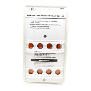 Nalburkent Huidelong Tilki Kuyruğu Testere Bıçağı Seti Takımı 10'lu Ağaç Metal Kemik
