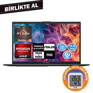 Vivobook Go 15 Ryzen 5 7520u 16gb 512gb Ssd 15.6" W11p + Vit Termometre E1504fa-nj1465 028
