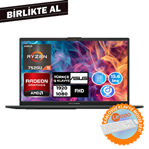Vivobook Go 15 Ryzen 5 7520u 16gb 512gb Ssd 15.6" Fdos+kablosuz Klavye Mouse E1504fa-nj1465 016
