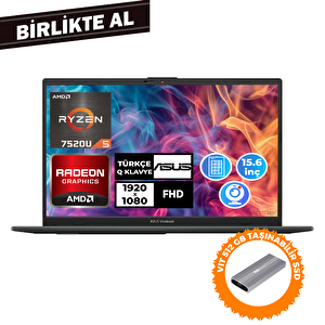 Vivobook Go 15 Ryzen 5 7520u 16gb 512gb Ssd 15.6" Freedos + Vit 512gb Ssd E1504fa-nj1465 013