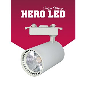 Hl-3304b 30 Watt Beyaz Kasa Cob Led Ray Spot Lamba Led Işık Natürel