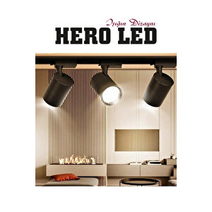 3 Adet 30w Led Ray Spot Lamba 1 Metre Raylı Mağaza Ve Vitrin Armatürü Siyah Kasa Gün Işığı