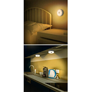 Hl-5515 2'li Paket Şarjlı Sensörlü Mıknatıslı Kabin Led Aydınlatma Lamba Dolap Dekoratif Spot 4000k