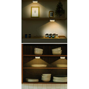 Hl-5515 2'li Paket Şarjlı Sensörlü Mıknatıslı Kabin Led Aydınlatma Lamba Dolap Dekoratif Spot 4000k