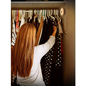 Hl-5515 2'li Paket Şarjlı Sensörlü Mıknatıslı Kabin Led Aydınlatma Lamba Dolap Dekoratif Spot 4000k