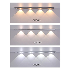 Hl-5519 60 Cm 6w Hareket Sensörlü Şarjlı Taşınabilir Led Cabinet Tezgah Üstü Siyah Kasa