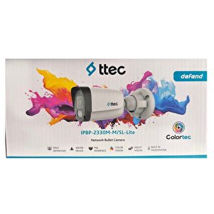 Ttec Ipbp-2330m-m/sl-lite 2mp 2.8mm Sabit Lens Dahili Sesli Gece Renkli Ir Bullet Ip Kamera Sadece Poe İle Çalışır