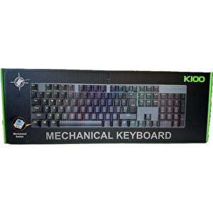 K100 Kablolu Mekanik Q Klavye rgb Led Aydınlatmalı Mekanik Gaming Klavye