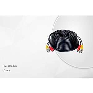 Nif Bilişim 15 Metre Hazır Cctv Kablo Güvenlik Kamera Kablosu