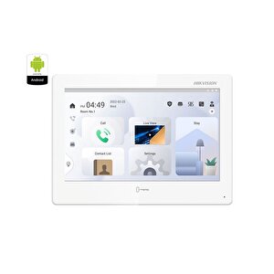 Hikvision Ds-kh9510-wte1(b) 10.1" Androi̇d Wi-fi Dokunmatik Ekranlı Çok Yönlü Mikrofon Villa Tipi İnterkom İç Ünite