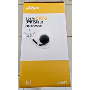 Dahua Dh-pfm920-6un 305 Metre Outdoor Dış Mekan Utp 23awg Cat6 Oksijensiz Bakır % 99,97 Saflık Cat6 Kablo Siyah
